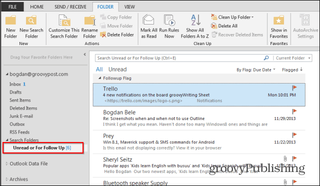 Outlook 2013: как использовать папки поиска для быстрого поиска электронной почты!