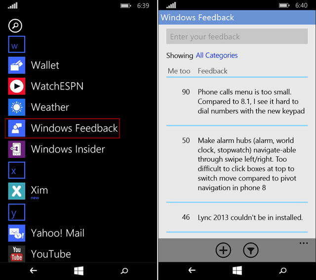 Отправить отзыв о Windows 10 для телефонов Easy Way