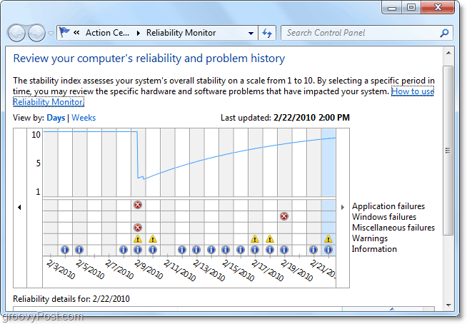 Как использовать инструмент истории надежности для диагностики проблем Windows 7