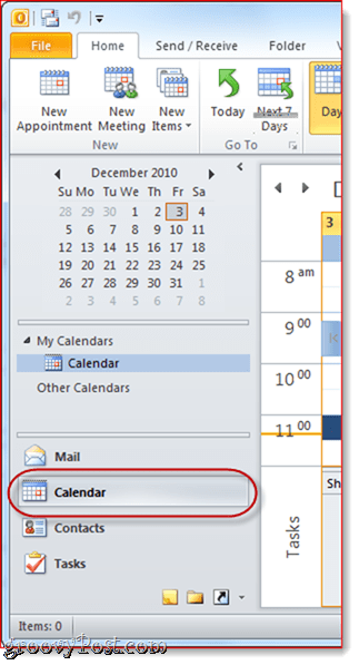 Календарь Google для Outlook 2010