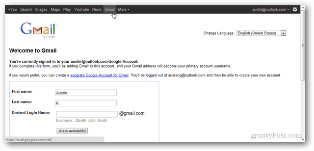 Как создать учетную запись Google без использования Gmail