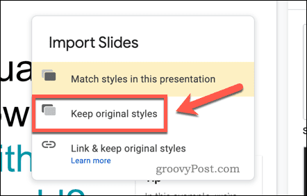 Импорт слайдов в Google Slides