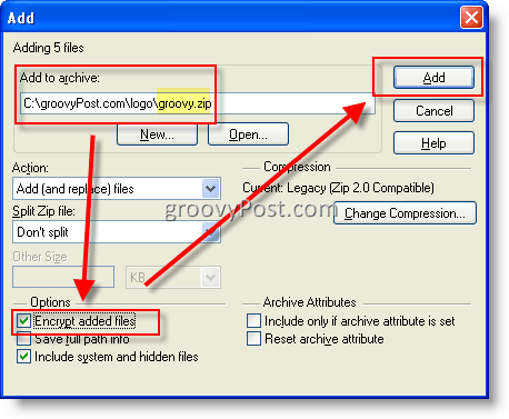 Шифровать файлы с помощью WinZip AES
