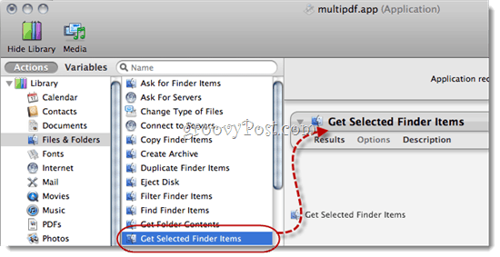 Объедините PDF-файлы, используя Automator с Mac OS X
