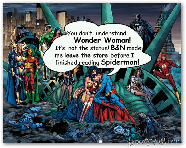 B & N выбивая комиксы DC