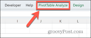 вкладка анализа сводной таблицы excel