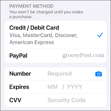 добавить способ оплаты в учетную запись Apple