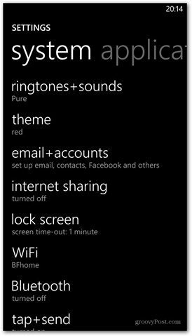 Windows Phone 8 настроить параметры экрана блокировки