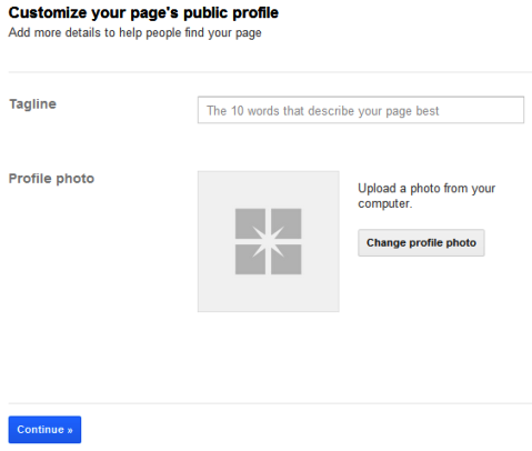 Страницы Google+ - слоган и фото профиля