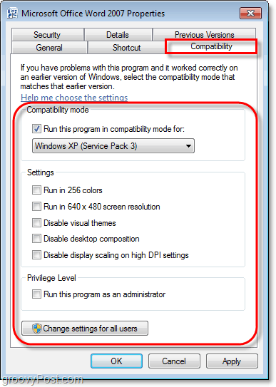 Как просмотреть информацию о совместимости для программы Windows 7