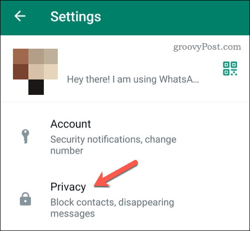 Откройте настройки конфиденциальности Android.