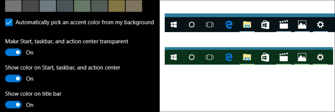 Обновление цветов Windows 10 в настройках персонализации