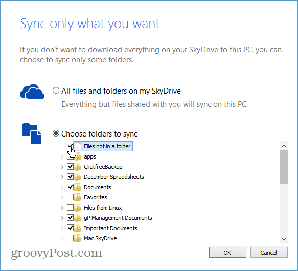 Как синхронизировать определенные папки из SkyDrive на ваш компьютер