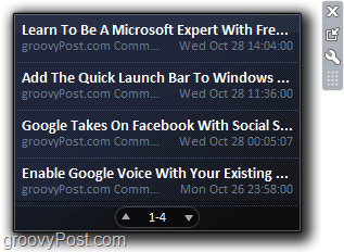 RSS-каналы отображаются в Windows 7 с помощью гаджета easy feed