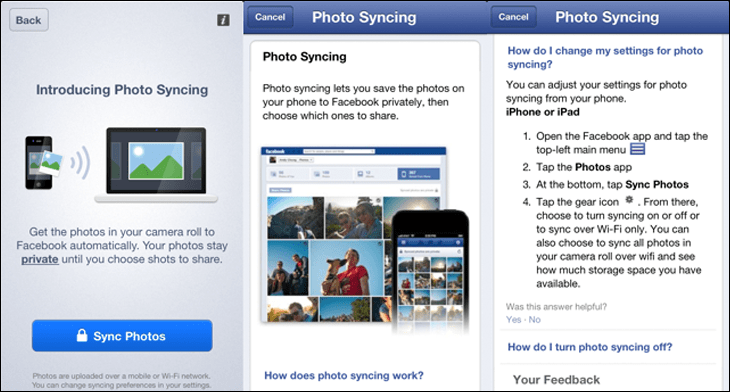 Использование приложения Facebook Moments для управления синхронизированными фотографиями