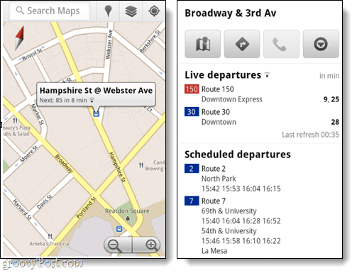 мобильный транзит для карт Google