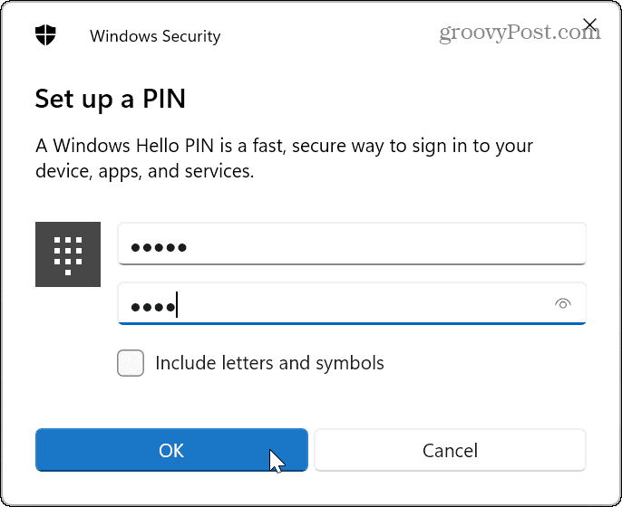 PIN-код для входа в Windows 11