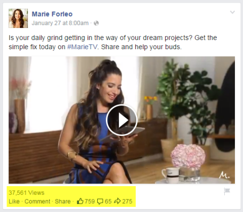 видео пост Мари Форлео на фейсбуке