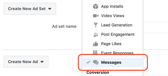 Как получить потенциальных клиентов с помощью рекламы в Facebook Messenger, сообщений, установленных в качестве пункта назначения на уровне набора объявлений
