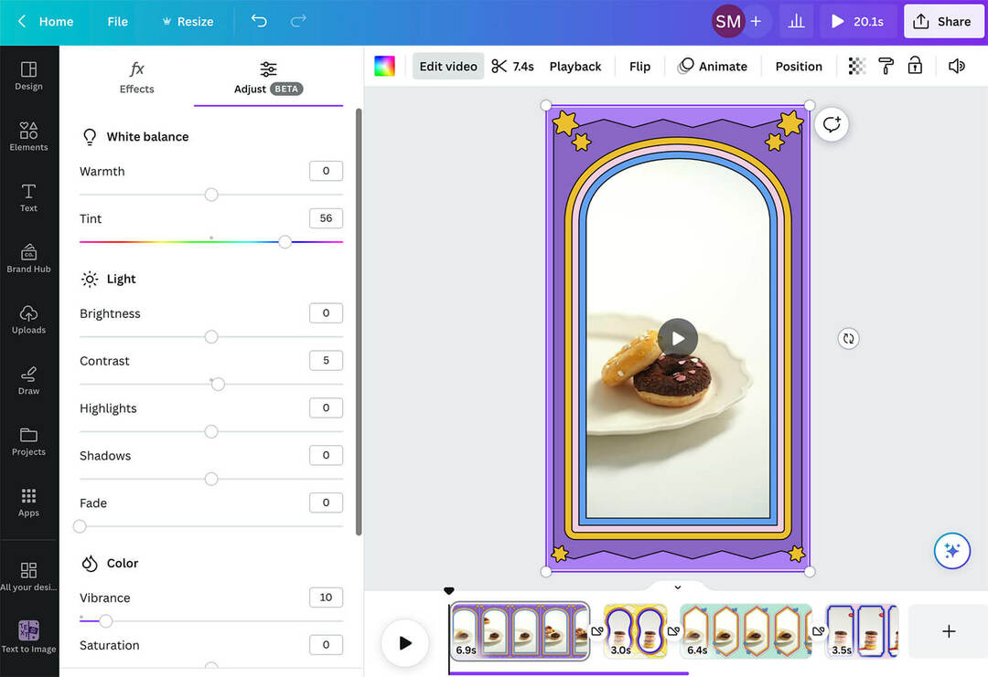 приложения для редактирования видео-короткая форма-контент-canva-adjust-white-balance-edit-video-7