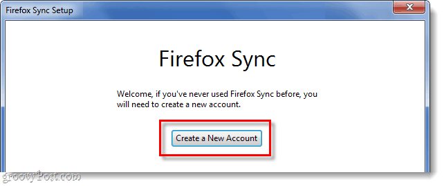 создать новую учетную запись синхронизации Firefox
