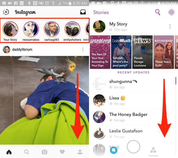 Instagram против Snapchat
