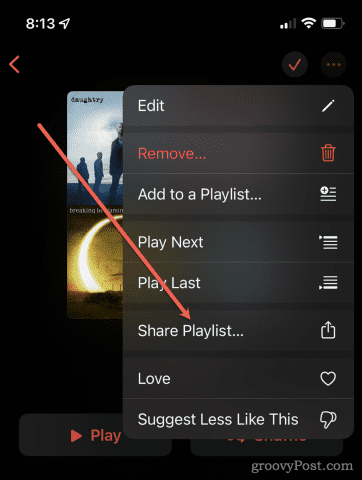 Поделиться плейлистом в Apple Music - Поделиться плейлистом