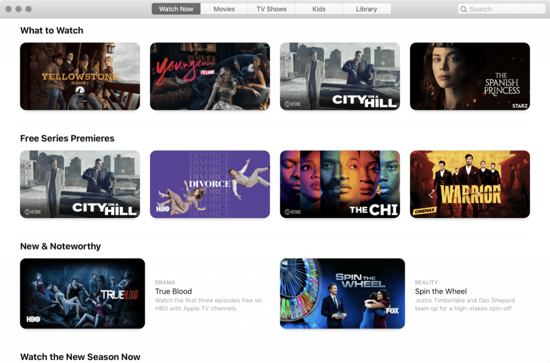 Приложение Apple TV на MacOS Каталина
