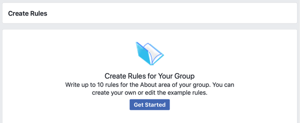 Как улучшить сообщество группы в Facebook, возможность Facebook, чтобы начать создавать правила для своей группы