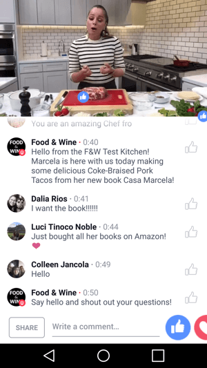 Food & Wine представляет шеф-повара Марселу Вальядолид в совместной маркетинговой трансляции в Facebook Live, которая приносит пользу обеим сторонам.