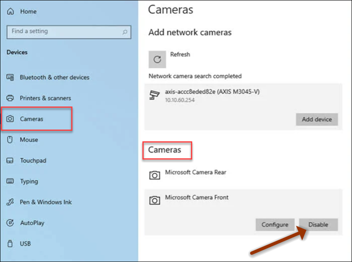 Windows 10 настройки камеры