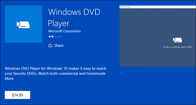 Приложение Windows DVD Player
