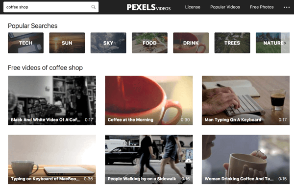 Pexels Videos упрощает поиск видеозаписи по ключевым словам.