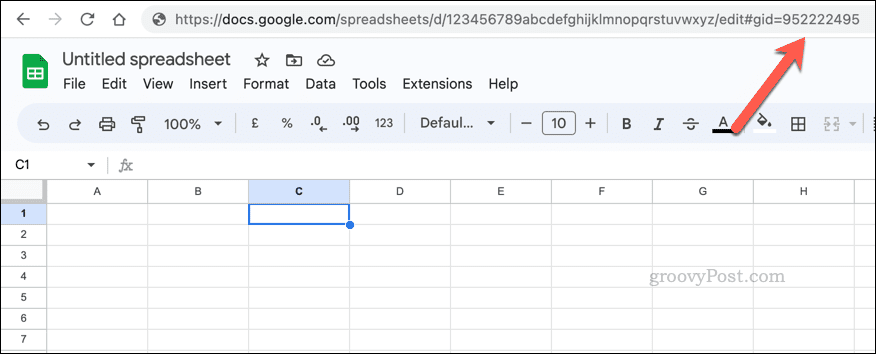 Пример значения листа GID в Google Sheets