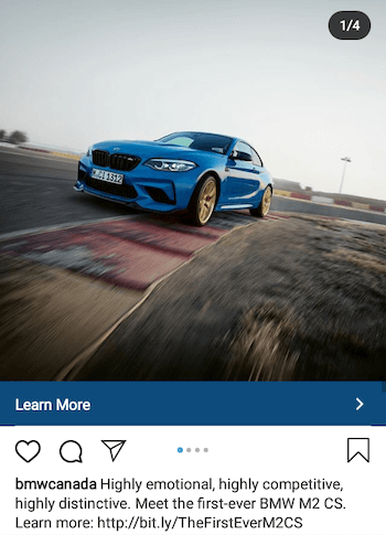 пример рекламы в Instagram, подчеркивающей уникальное ценностное предложение (UVP)