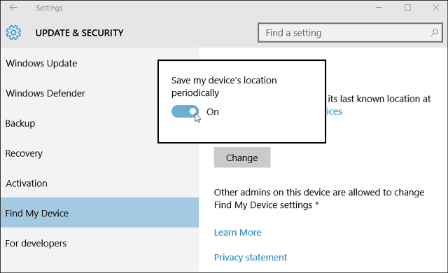 Как включить Find My Device для Windows 10