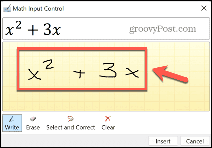 excel написанное уравнение