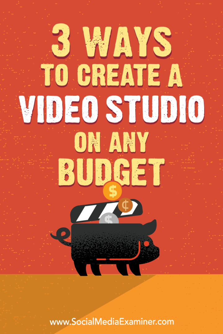3 способа создания видеостудии на любой бюджет, автор Питер Гартланд в Social Media Examiner.