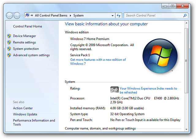 WEI Tool для Windows 7
