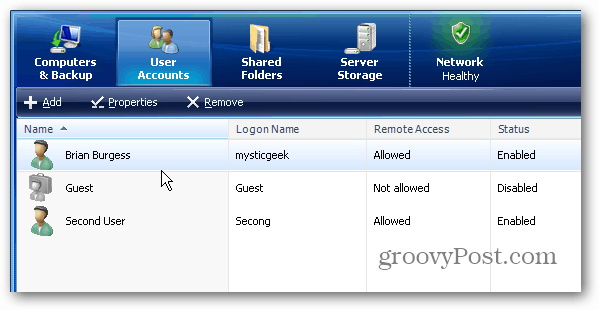 Как добавить учетные записи пользователей на Windows Home Server