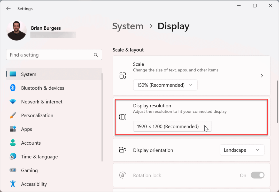 Изменить разрешение экрана в Windows 11