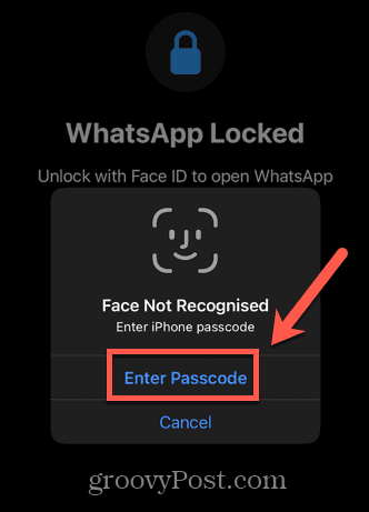 WhatsApp введите пароль
