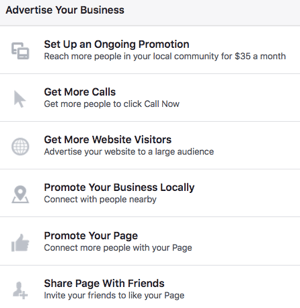 Использование страницы Facebook дает вам доступ к множеству вариантов рекламы.