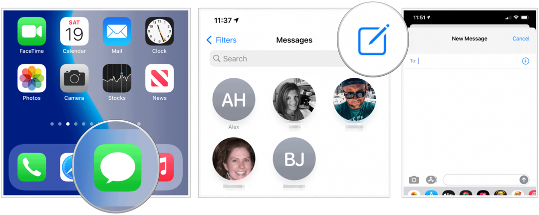 iOS 14 создать групповое сообщение