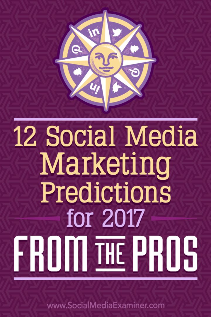 12 прогнозов по маркетингу в социальных сетях на 2017 год от профессионалов: специалист по социальным медиа