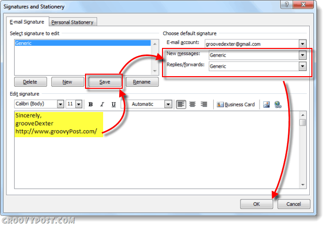 Как добавить свою подпись в электронные письма Outlook 2010