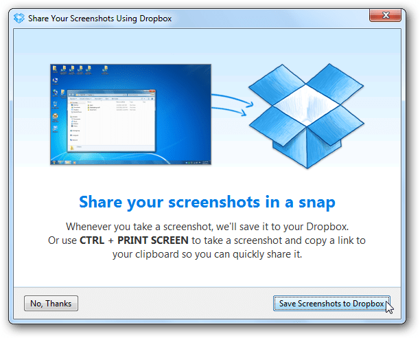 Автоматически загружать и делиться скриншотами с Dropbox