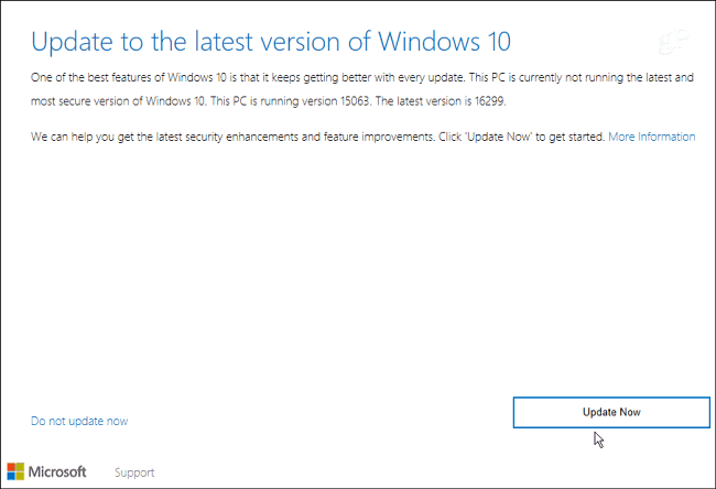 помощник по обновлению Windows 10