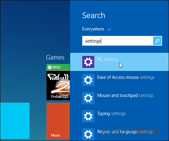 Windows 8.1 Поиск
