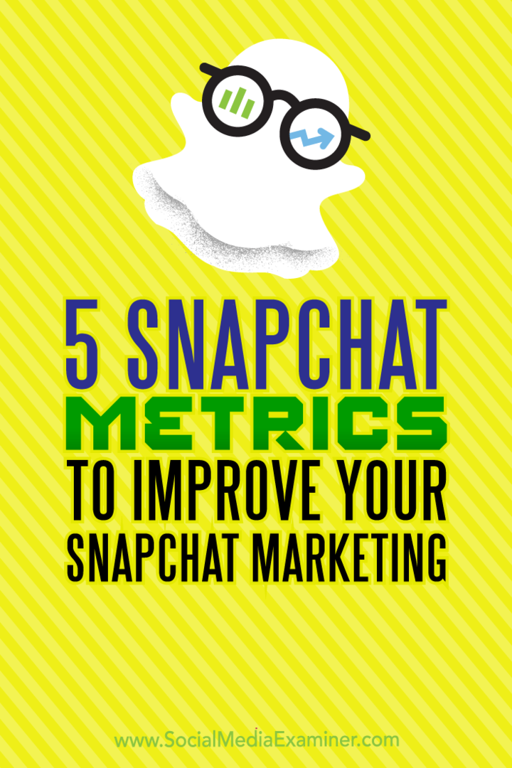5 показателей Snapchat для улучшения вашего маркетинга Snapchat от Светы Патель в Social Media Examiner.